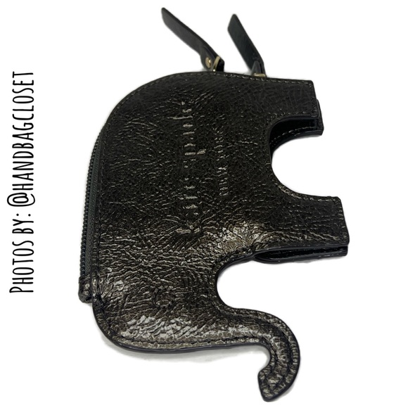 Kate Spade Elephant Coin Bag Metallic Grey Vintage Zip Purse - Picture 8 of 11